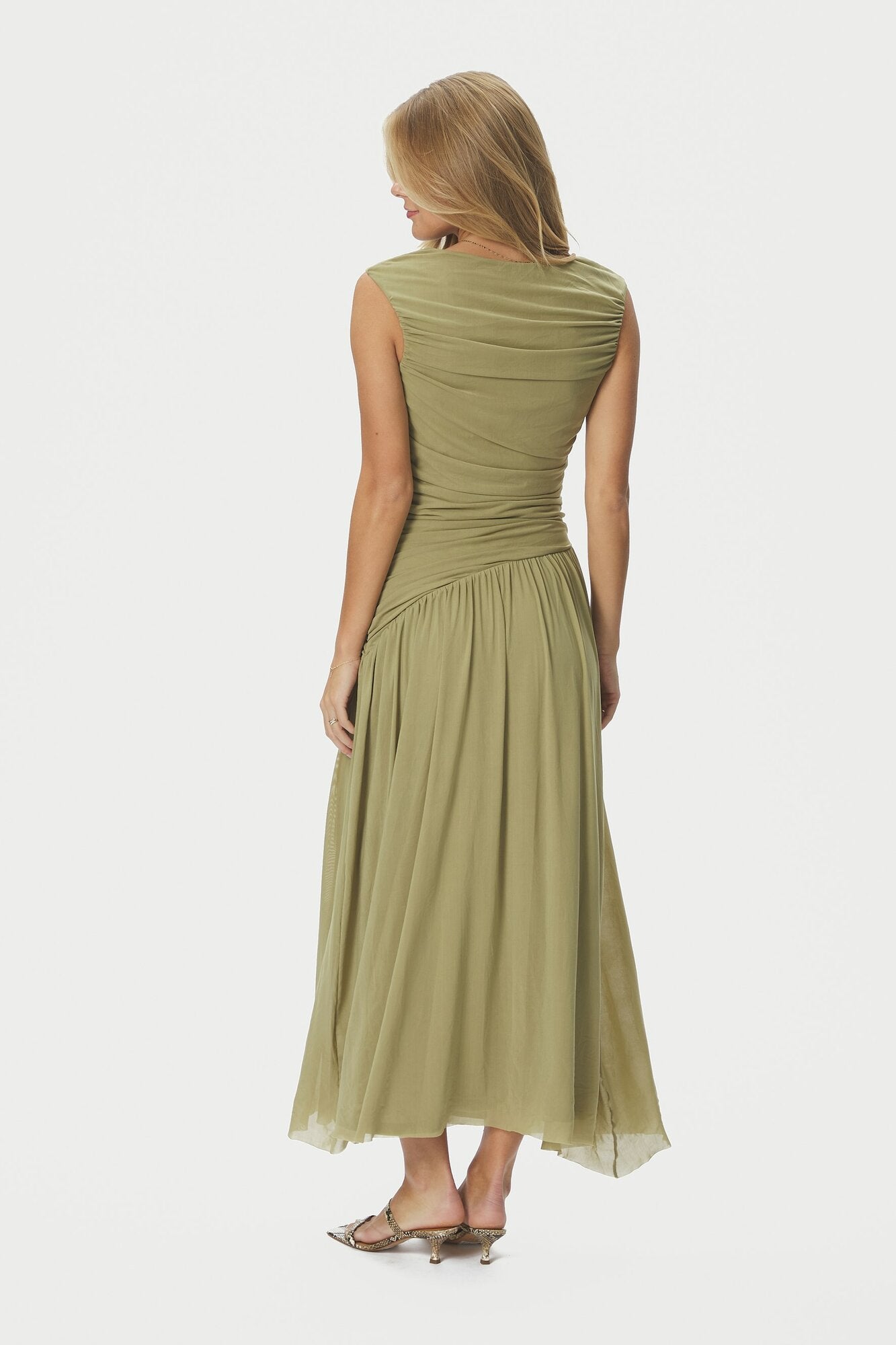 Cludine Mesh kjole - Sage Green